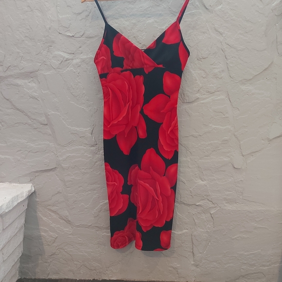 **SOLD** 90s y2k rose bodycon minidress - Picture 2 of 7